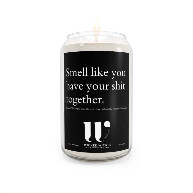 Smell like you have your shit together. (Even if the rest of your life is in chaos, at least the room smells nice.) Candle Gift, 13.75oz - Image 5